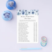 Dusty Blue Floral Wedding Brautparty Shoe Game Flyer (Einzeln)