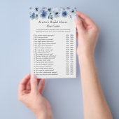 Dusty Blue Floral Wedding Brautparty Shoe Game Flyer (Handgriff)