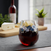 Dusty Blue Floral Wedding Bridesmaid Gevor Weinglas Ohne Stiel