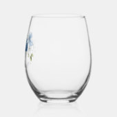 Dusty Blue Floral Wedding Bridesmaid Gevor Weinglas Ohne Stiel (Links)