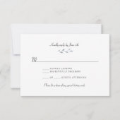 Dusty Blue Floral Wedding Buffet RSVP Karte (Rückseite)