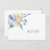 Dusty Blue Floral Wedding Buffet RSVP Karte (Vorne/Hinten)