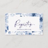 Dusty Blue Floral Wedding Card Begleitkarte (Vorderseite)