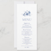 Dusty Blue Floral Wedding Card Einladung (Vorderseite)