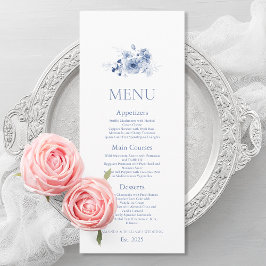Dusty Blue Floral Wedding Card Einladung