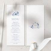 Dusty Blue Floral Wedding Card Einladung