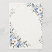 Dusty Blue Floral Wedding Ceremony Program Karte (Rückseite)