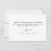 Dusty Blue Floral Wedding Danke Card (Rückseite)