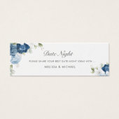Dusty Blue Floral Wedding Date Night Jar Card (Vorderseite)