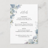 Dusty Blue Floral Wedding Details, Info Begleitkarte (Vorderseite)