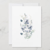 Dusty Blue Floral Wedding Einladung (Rückseite)