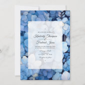 Dusty Blue Floral Wedding Einladung (Vorderseite)