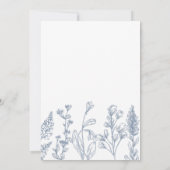 Dusty Blue Floral Wedding Einladung (Rückseite)