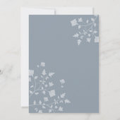 Dusty Blue Floral Wedding Einladung (Rückseite)