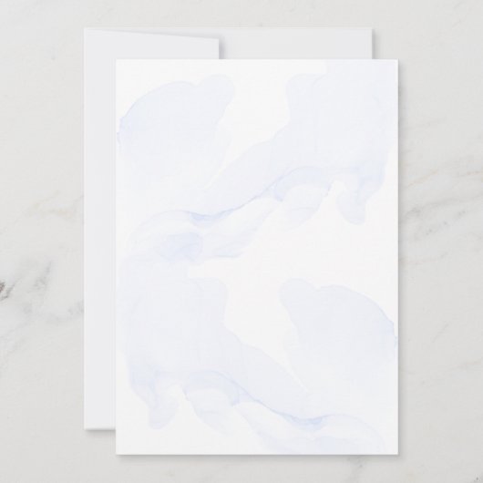 Dusty Blue Floral Wedding Einladung (Rückseite)