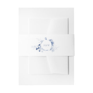 Dusty Blue Floral Wedding Einladung Bly Band