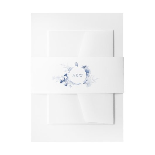 Dusty Blue Floral Wedding Einladung Bly Band (Vorderseite Beispiel)