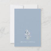 Dusty Blue Floral Wedding | Eleganter Frühling RSVP Karte (Rückseite)