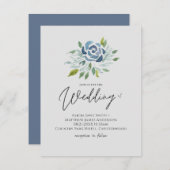 Dusty Blue Floral Wedding Elegantes modernes Budge (Vorne/Hinten)