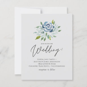 Dusty Blue Floral Wedding Elegantes modernes Budge