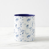 Dusty Blue Floral Wedding Favor Mug Tasse (Zentrum)