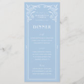 Dusty Blue Floral Wedding Flat Menu Menükarte (Vorderseite)