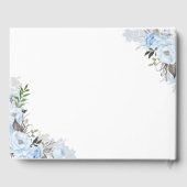 Dusty Blue Floral Wedding Gästebuch (Rückseite)