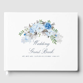 Dusty Blue Floral Wedding Gästebuch