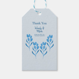 Dusty Blue Floral Wedding Geschenkanhänger