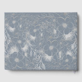 Dusty Blue Floral Wedding Guest Book Gästebuch (Rückseite)