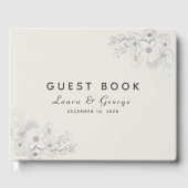 Dusty Blue Floral Wedding Guest Book Gästebuch (Vorderseite)