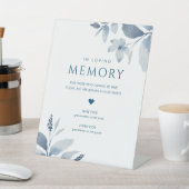 Dusty Blue Floral Wedding in Love Memory Sign Sockelschild (In SItu)