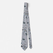 Dusty Blue Floral Wedding Krawatte (Vorderseite)