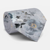 Dusty Blue Floral Wedding Krawatte (Gerollt)