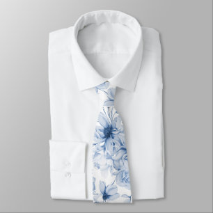 Dusty Blue Floral Wedding Krawatte