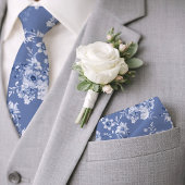 Dusty Blue Floral Wedding Krawatte