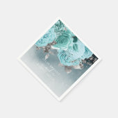 Dusty Blue Floral Wedding Luxury Serviette (Ecke)