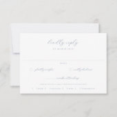 Dusty Blue Floral Wedding Meal Choice RSVP Karte (Vorderseite)
