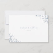 Dusty Blue Floral Wedding Meal Choice RSVP Karte (Rückseite)
