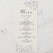 Dusty Blue Floral Wedding Menu Menükarte (Vorderseite)