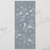 Dusty Blue Floral Wedding Menu Menükarte (Rückseite)