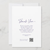 Dusty Blue Floral Wedding Menu & Thank You Card Einladung (Rückseite)