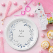 Dusty Blue Floral Wedding Pappteller (Party)