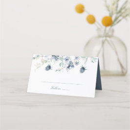 Dusty Blue Floral Wedding Platzkarte
