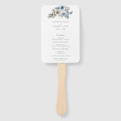 Dusty Blue Floral Wedding Program Ceremony Bridal Fächer (Vorderseite)