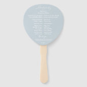 Dusty Blue Floral Wedding Program Hand Fans Fächer (Rückseite)