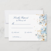 Dusty Blue Floral Wedding RSVP (Vorderseite)