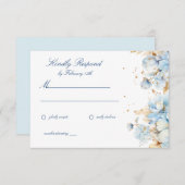 Dusty Blue Floral Wedding RSVP (Vorne/Hinten)