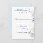 Dusty Blue Floral Wedding RSVP (Vorne/Hinten)