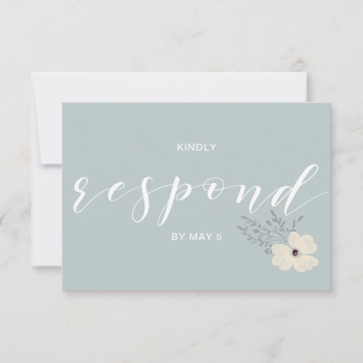 Dusty Blue Floral Wedding rsvp (Vorderseite)